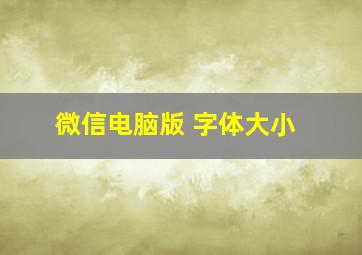 微信电脑版 字体大小